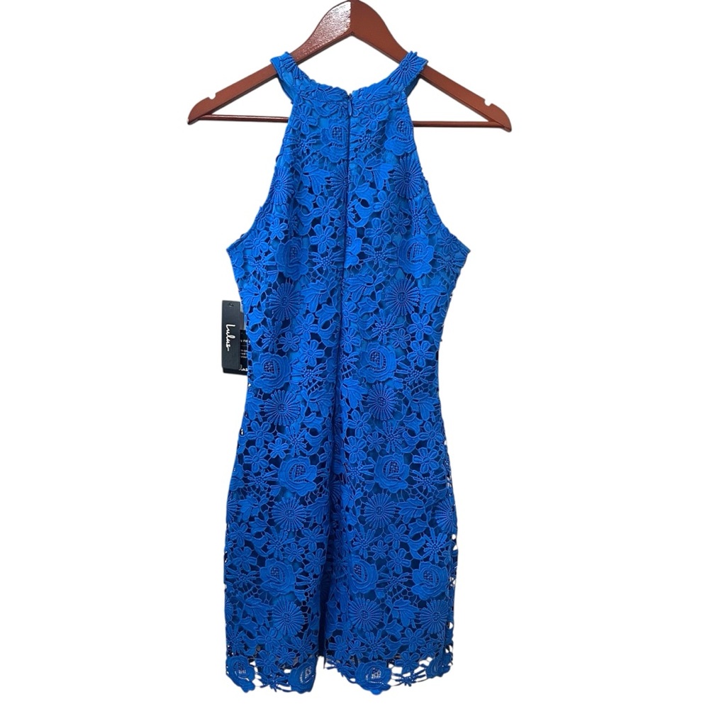 Lulus Love Poem Blue Lace Mini Dress Feminine Coquette NWT 61976-A Size Small - Picture 8 of 15
